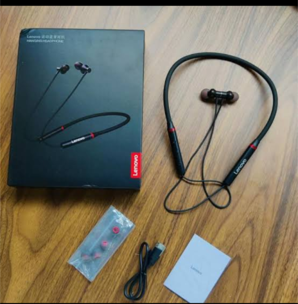 Lenovo HE05 Wireless Neckband Bluetooth 5.0 Headphone Wireless Headset With Heavy Bass Stereo Earphones High Quality Magnetic Attraction Intelligent Noise Reduction Cancelling Sports Headset