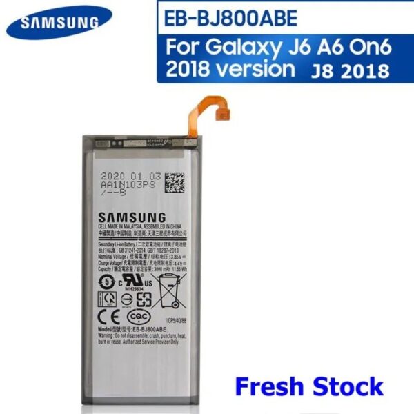 Samsung Galaxy J6 2018 _ A6 2018 _ J8 2018 _ On6 2018 Battery Replacement with 3000 mAh Capacity- Silver