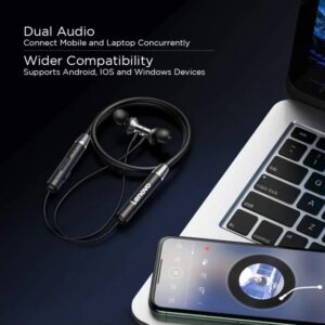Lenovo Necband HE05 Wireless Bluetooth 5.0 Neckband Earbuds Sports Waterproof Headset Hi-Fi Sound Bass In-Ear Earphone