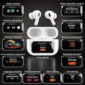 AIRPODS A9 PRO Touch Screen ANC/ENC Noise Reduction, Touch Control Wireless Headset TWS Noise Cancelling Earbud Bluetooth 5.4 Wireless Earbuds