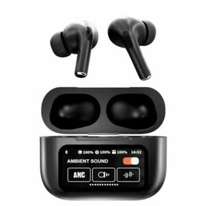 A9 Pro AirPods_ Touch Screen Display Wireless Airpods_ Bluetooth 5.4, Super Sound Bass, Active Noise Cancelation ANC & ENC Charging Case Type C and Extra Ear-Buds, Pop-Up Feature Compatible with All Devices