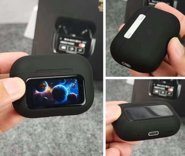 A9 Pro AirPods_ Touch Screen Display Wireless Airpods_ Bluetooth 5.4, Super Sound Bass, Active Noise Cancelation ANC & ENC Charging Case Type C and Extra Ear-Buds, Pop-Up Feature Compatible with All Devices