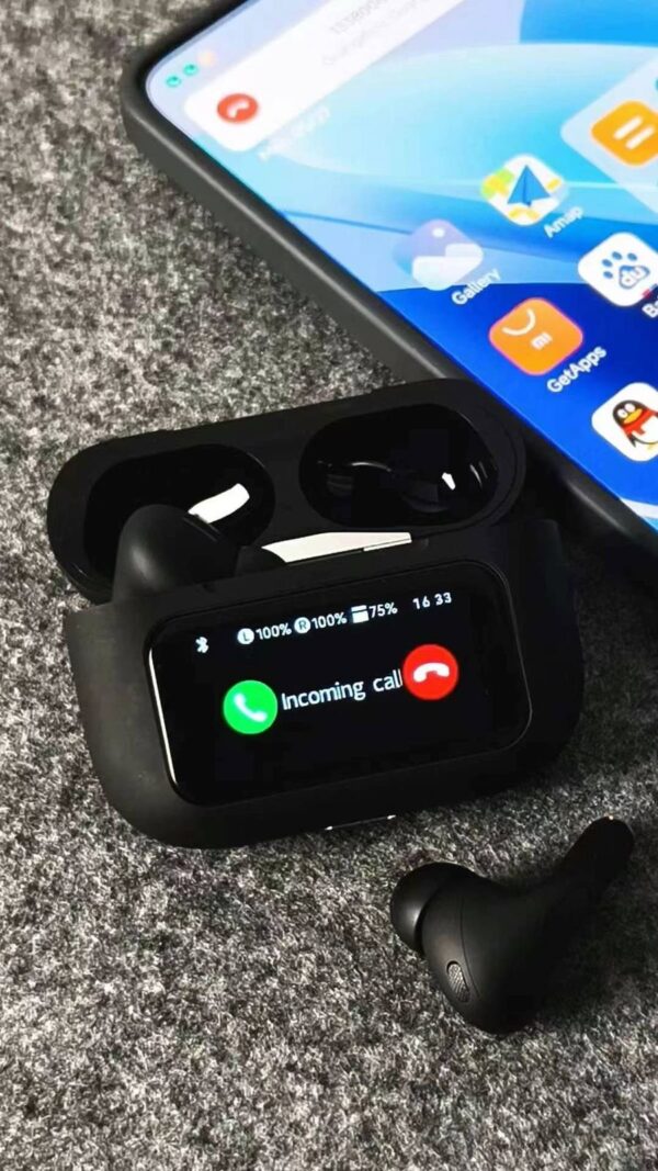 A9 Pro AirPods_ Touch Screen Display Wireless Airpods_ Bluetooth 5.4, Super Sound Bass, Active Noise Cancelation ANC & ENC Charging Case Type C and Extra Ear-Buds, Pop-Up Feature Compatible with All Devices