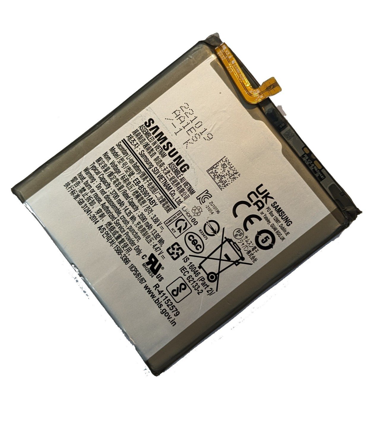 Original Samsung Galaxy S22 EB-BS901ABY Battery Capacity-3700mAh