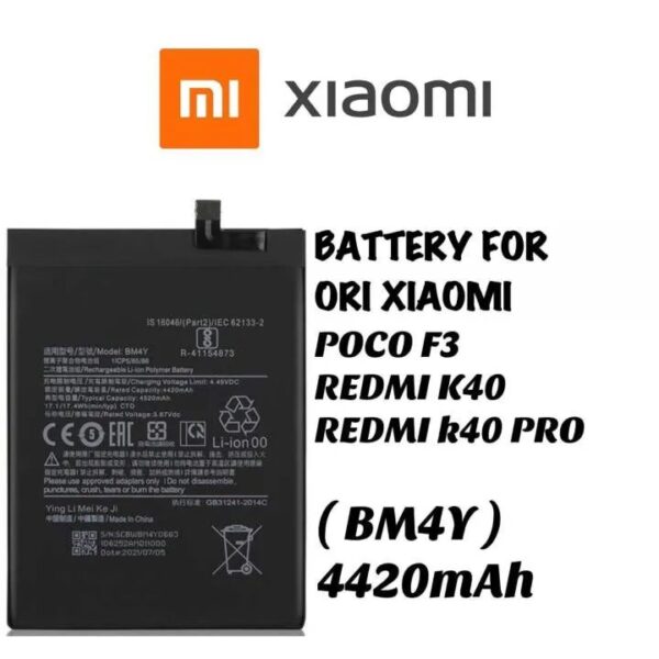 POCO F3 / Redmi K40 / K40 Pro Battery Replacement BM4Y Battery with 4420mAh _ Black