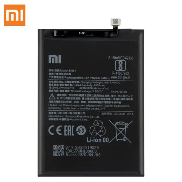 Redmi 8 / Redmi 8A Battery Replacement Mi BN51 Battery for with 5000mAh Capacity-Black