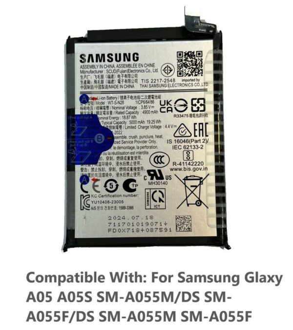WT-S-N28 GH81-24241A 100% Original Battery for Samsung Galaxy A05 2023 SM-A055M/DS SM-A055F/DS SM-A055M SM-A055F 5000mAh