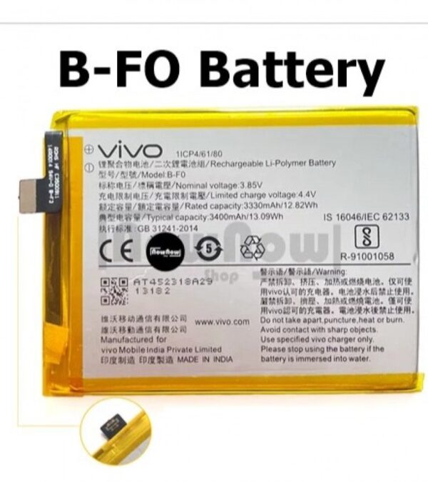 B-FO Battery Vivo V11 / V11 Pro Capacity-3400mAh Capacity Silver