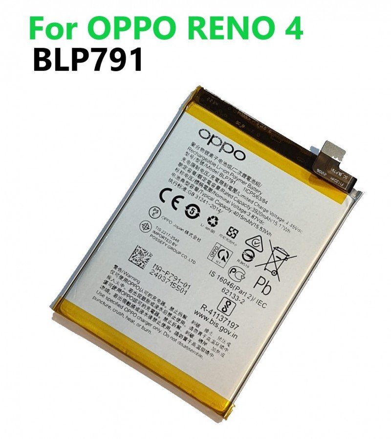 Oppo Reno 4 Battery BLP791 Replacement Premium Quality 4000mah Battery For Oppo Reno 4