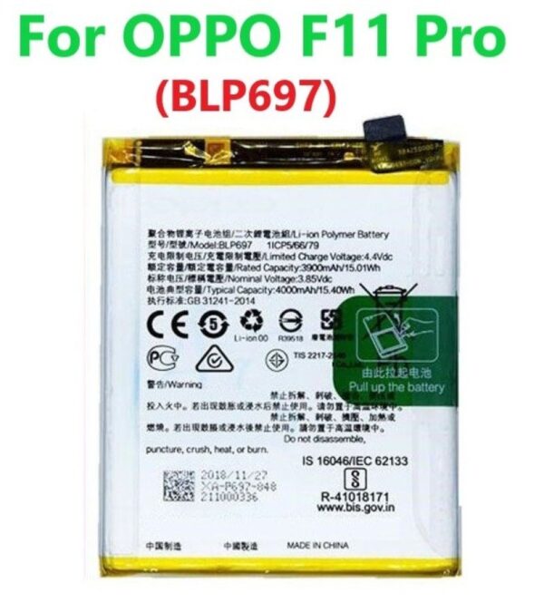 BLP697 replacement Battery For OPPO F11 Pro F11 Plus CPH1969 4000mAh