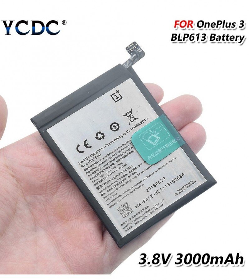 OnePlus BLP613 Replacement Battery for OnePlus 3 (1+ 3) with 3000 mAh Capacity
