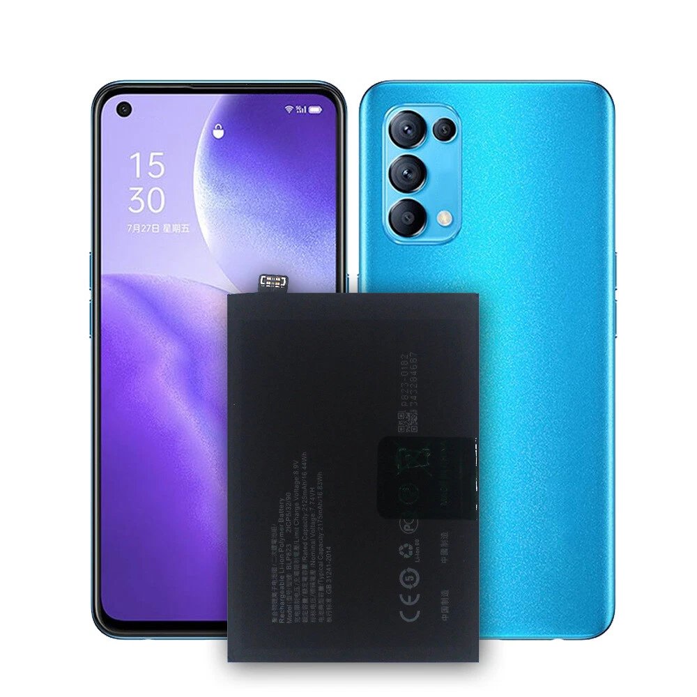 New Battery For OPPO Reno 5 Pro 5G PDST00 CPH2201 BLP823 4300mAh Mobile Phone