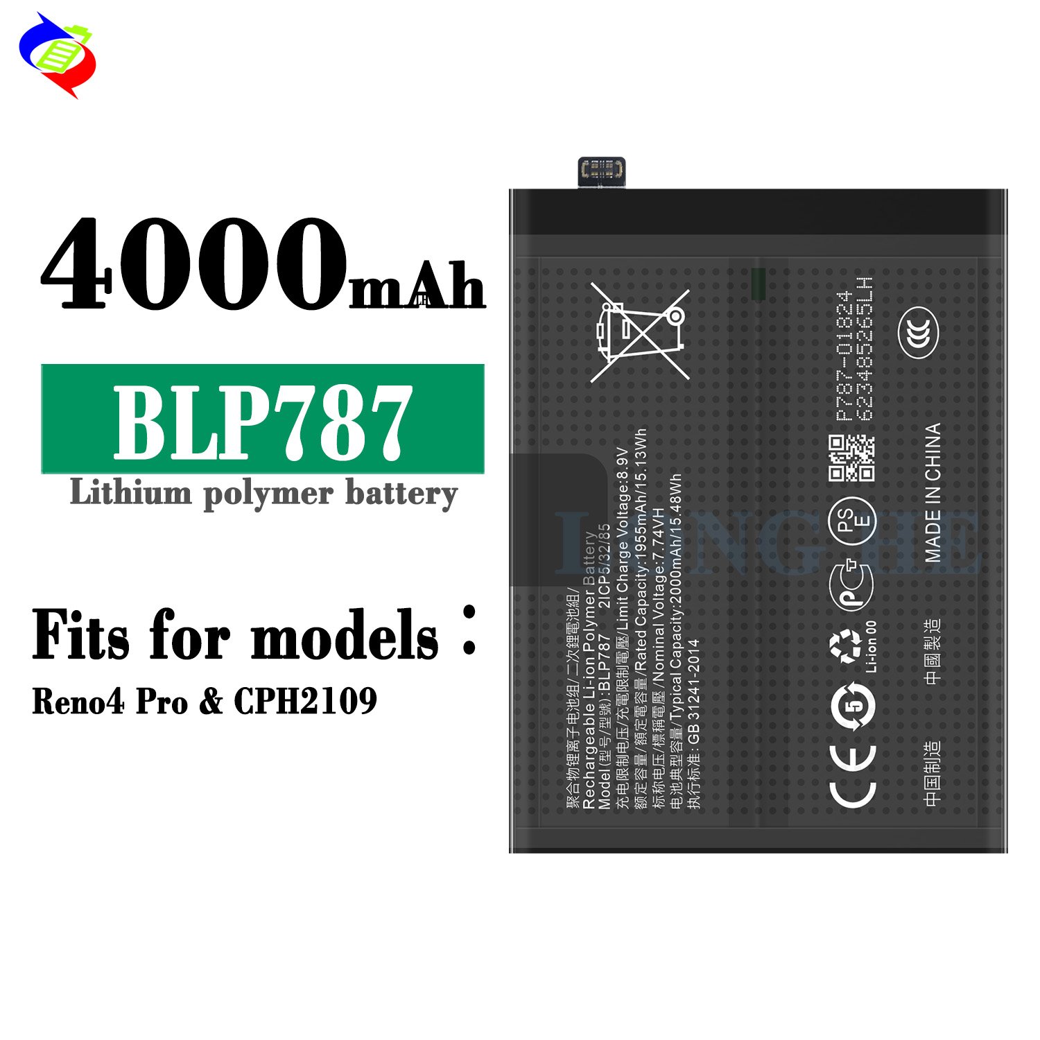 OEM BLP787 100% Original Li-ion Polyer Rechargeable Battery for OPPO Reno 4 Pro