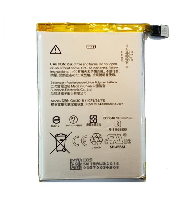 G013C-B Battery For Google Pixel 3xl 3XL 3 XL Capacity-3430mAh