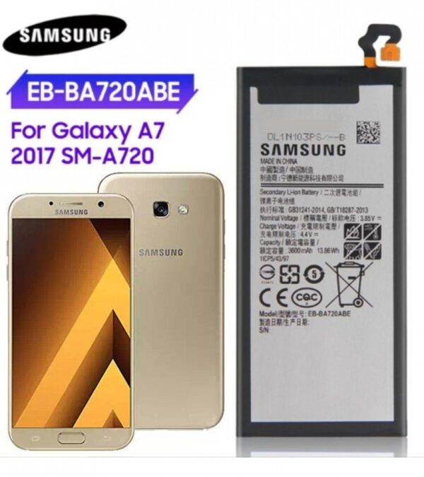 EB-BA720ABE Samsung A7 2017 A720 Battery Replacement EBBA720ABE 3600mAh For Galaxy A7 (2017) - Silver