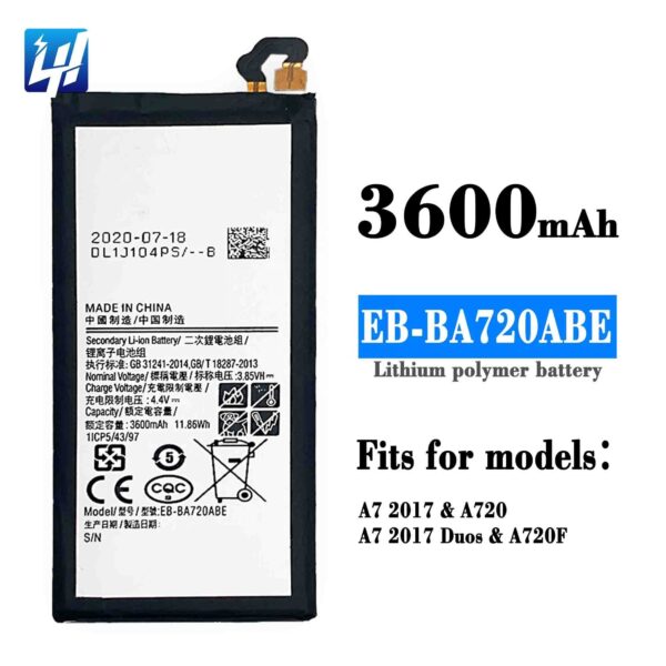 EB-BA720ABE Samsung A7 2017 A720 Battery Replacement EBBA720ABE 3600mAh For Galaxy A7 (2017) - Silver
